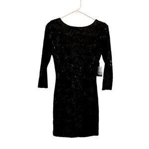 NWT Akira subtle sequin low back dress long sleeved bodycon formal dress